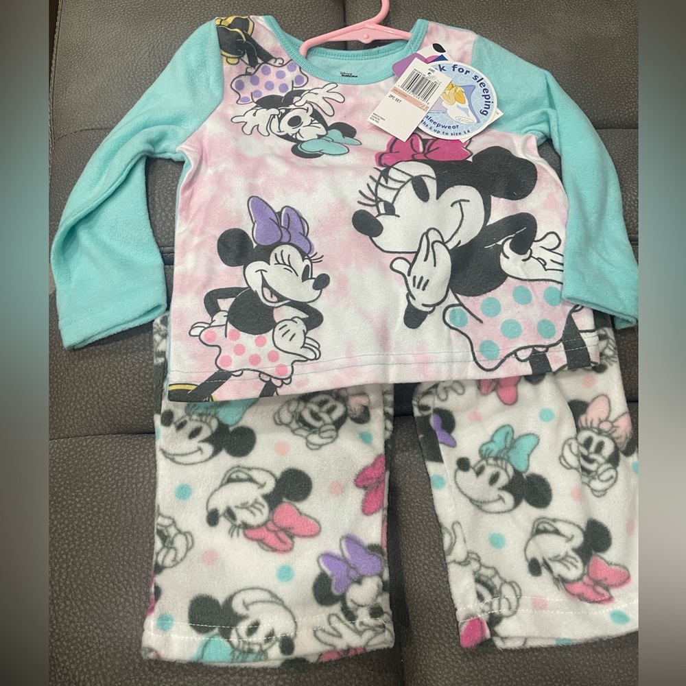 Minnie Mouse 🐭 Pajama Pant Set, 2T, Flame Resistant Sleepwear, NWT